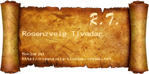 Rosenzveig Tivadar névjegykártya